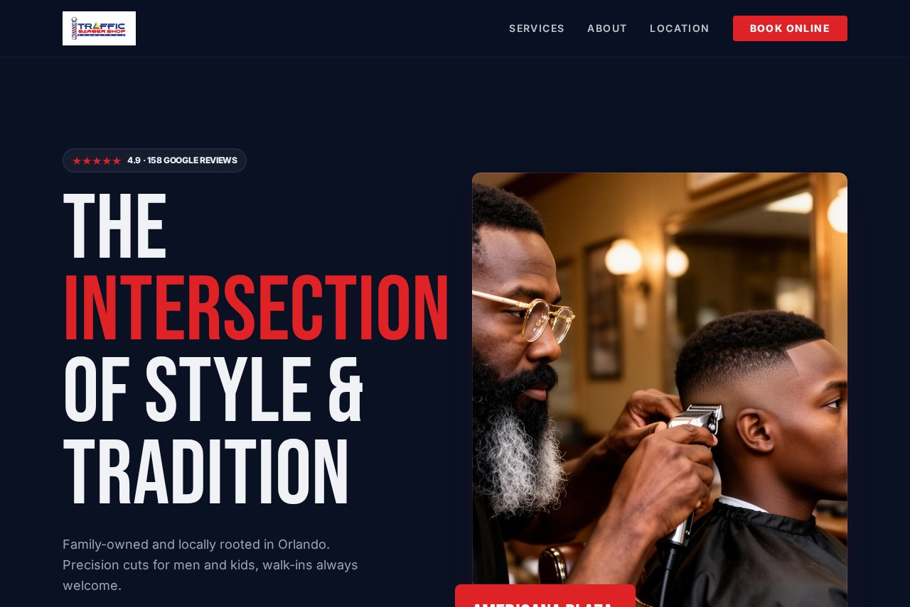 Traffic Barbershop website homepage